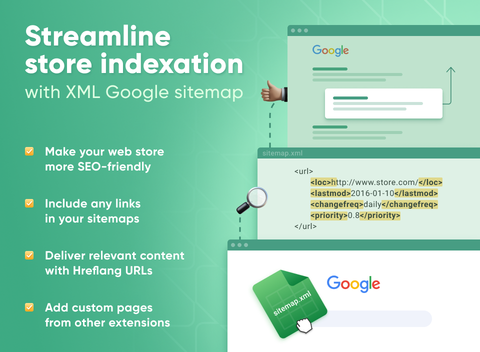 Streamline store indexation with XML Google sitemap