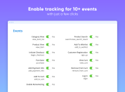 Quickly activate tracking for more than 10 often used events