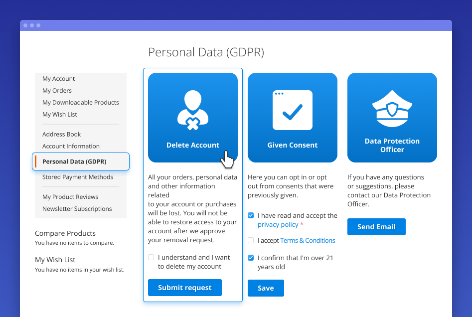 gdpr delete account