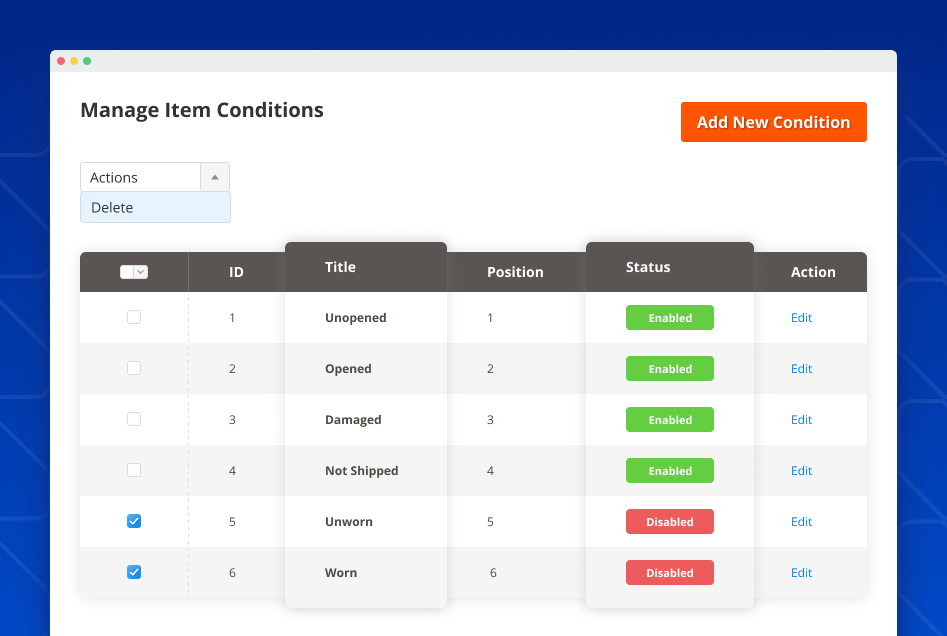 rma product conditions