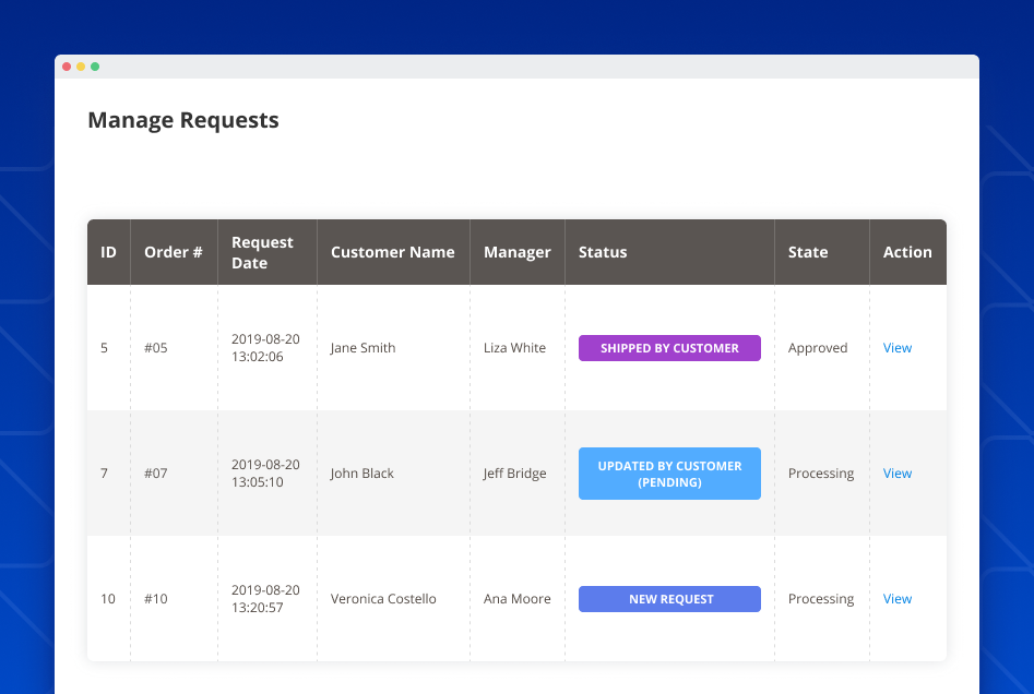 rma management grid