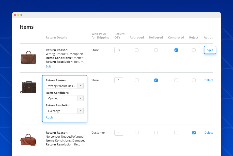 rma split requests