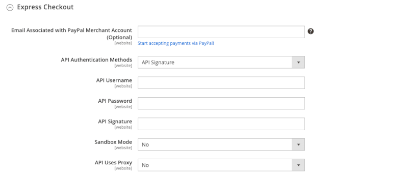 config express checkout
