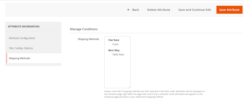 shipping methods